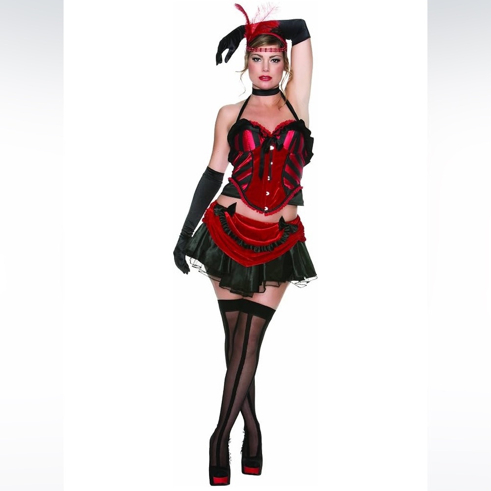 Rubie's Femme Fatale Costume, Showgirl Burlesque Saloon girl Halloween Costume